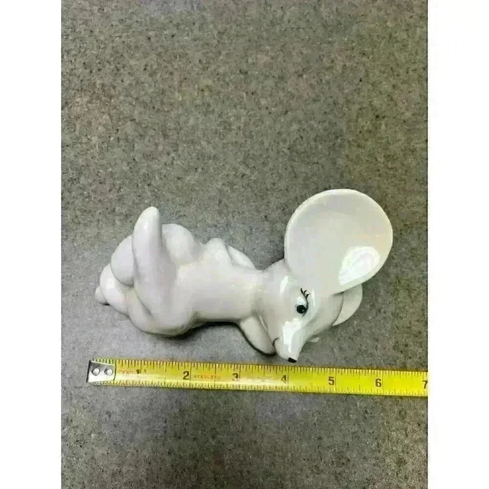 Vintage‎ Set of 2 White Big Ear Mice Porcelain Figurines